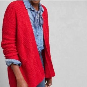 Anthropologie Moth Red Cable Cardigan Sweater